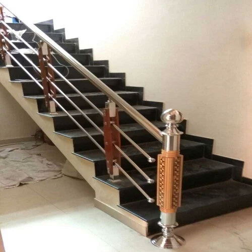 SS Railing with Wooden Handrail
